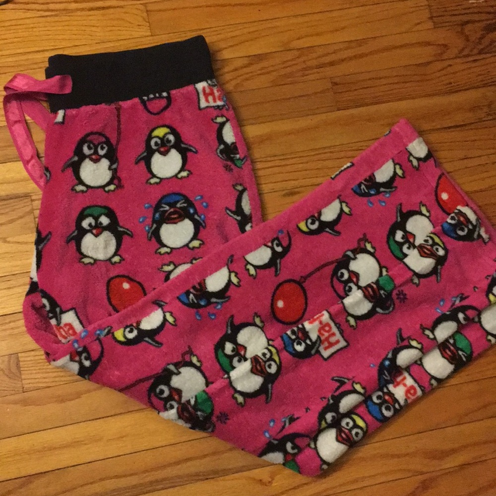 Fuzzy penguin Pajama pants